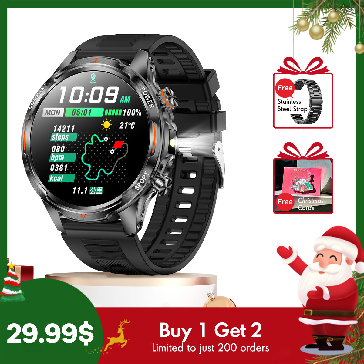 Rogbid Enduro- 1100mAh Long-Lasting Battery Smartwatch