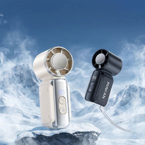 Rogbid Portable Mini Fan  100+ Speed Settings | 20,000 RPM High-Speed Airflow | LED Screen | Easy-Carry Lanyard