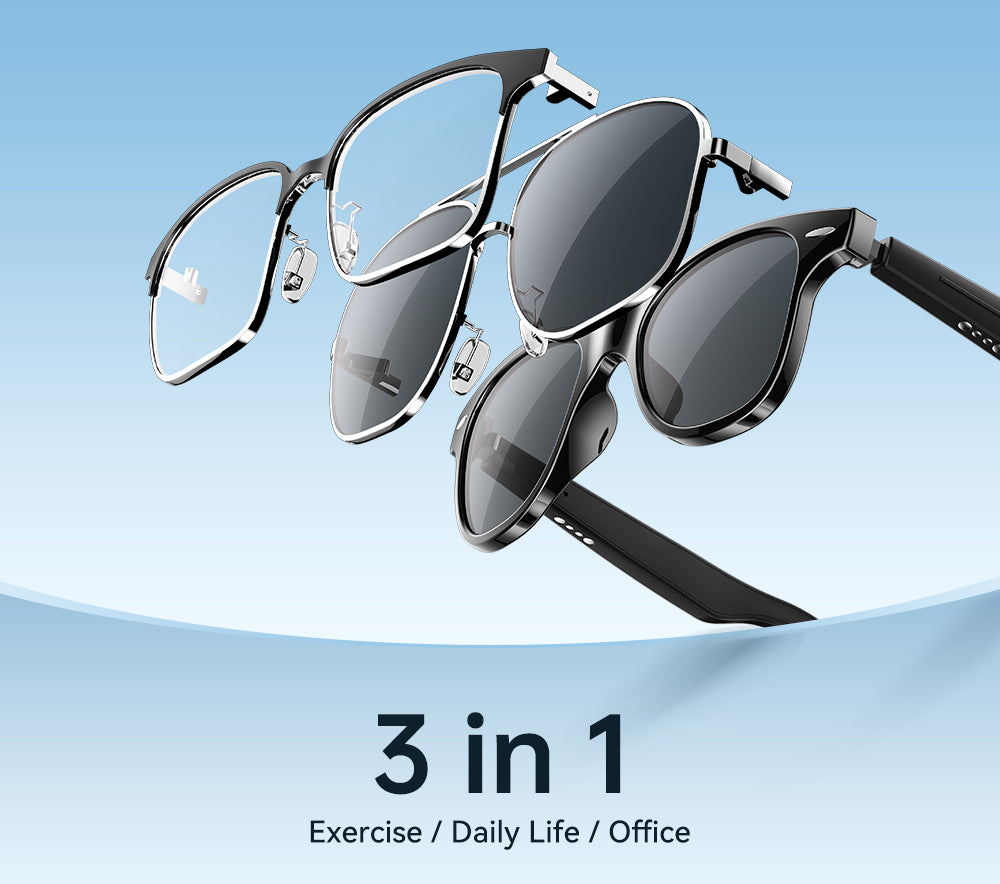 Rogbid VisionW- 3-in-1 Interchangeable Frame AI Smart Glasses