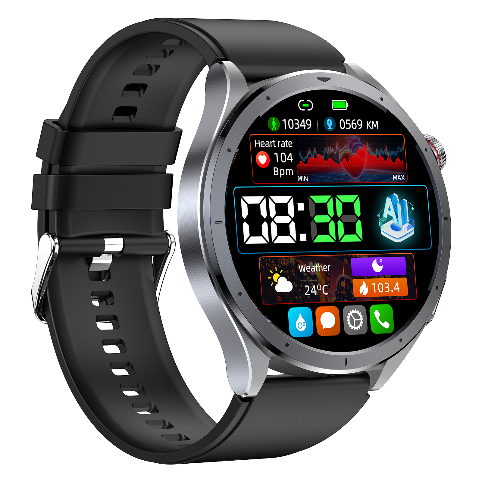 Rogbid Rowatch 11S- ECG Smartwatch with LED Flashlight