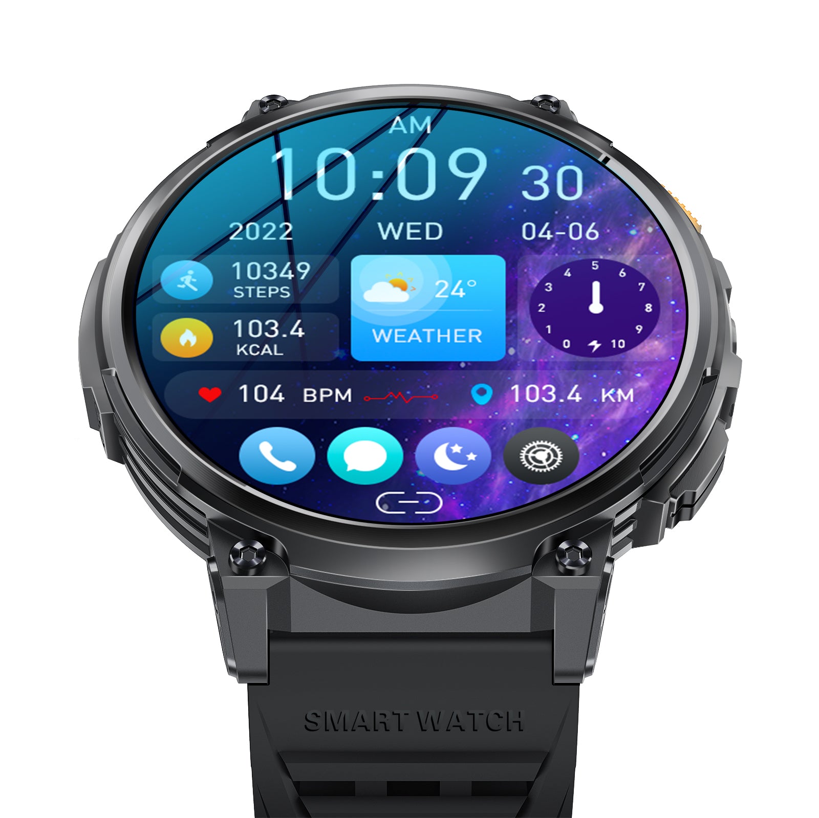 Rogbid Military Outdoor Smartwatch with large screen and 100 days standby time