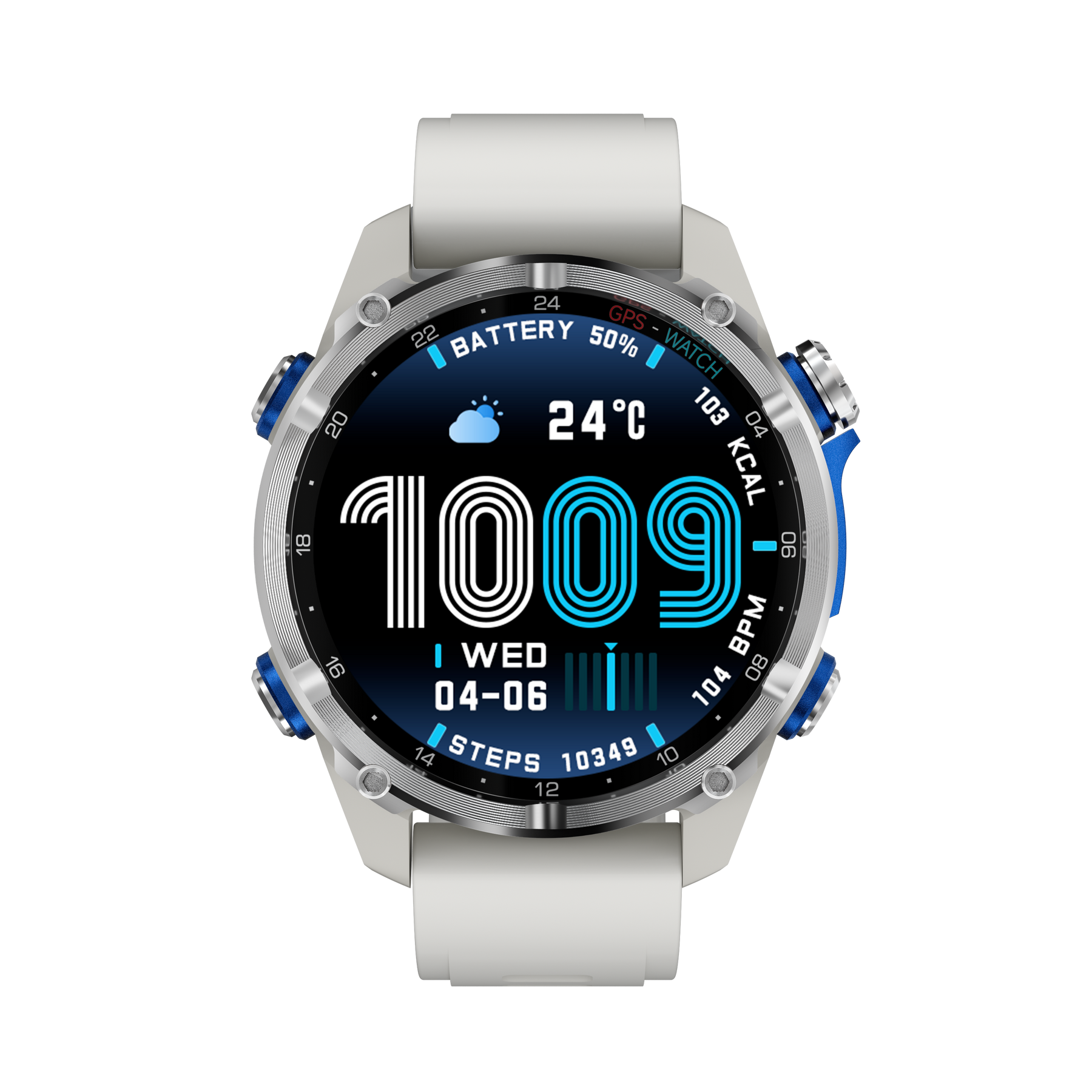 Rogbid Apex HD GPS Smartwatch- Military-Grade Durability, 5ATM Waterproof & 500mAh Long-Lasting Battery