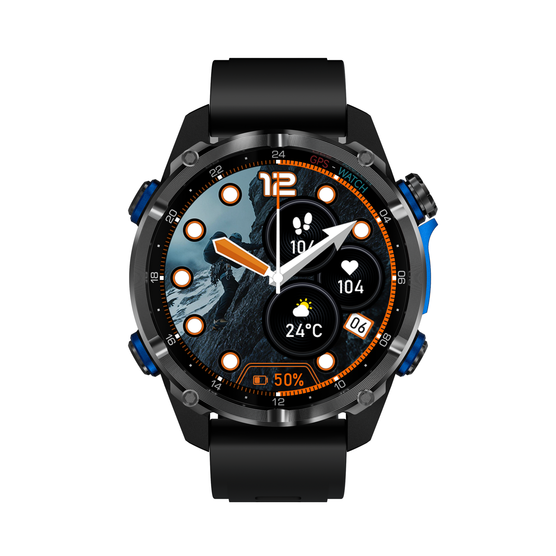 Rogbid Apex HD GPS Smartwatch- Military-Grade Durability, 5ATM Waterproof & 500mAh Long-Lasting Battery