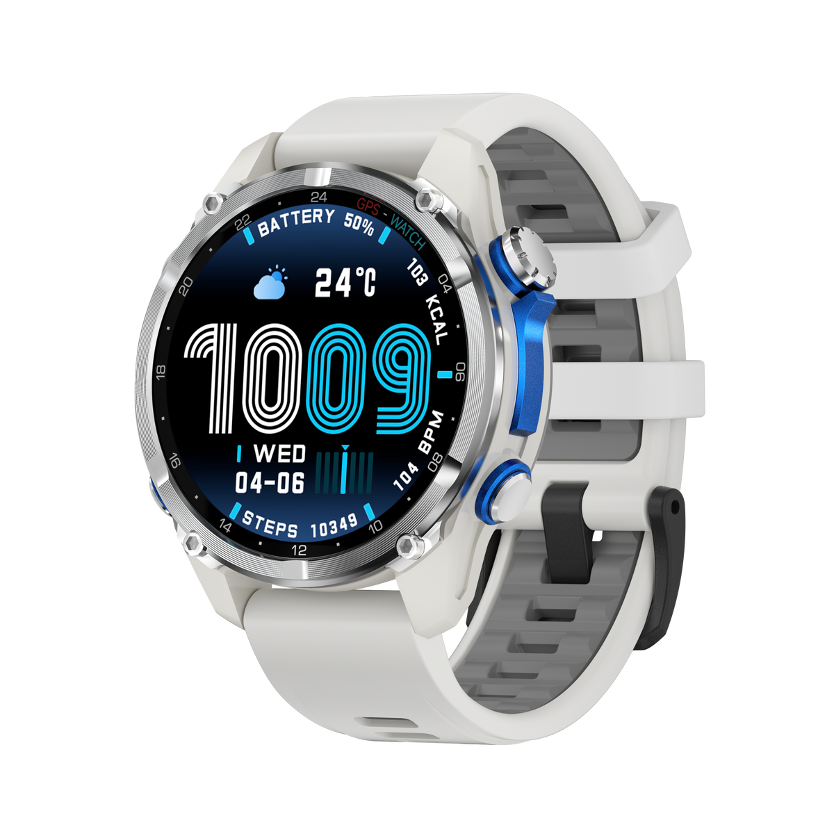 Rogbid Apex HD GPS Smartwatch- Military-Grade Durability, 5ATM Waterproof & 500mAh Long-Lasting Battery