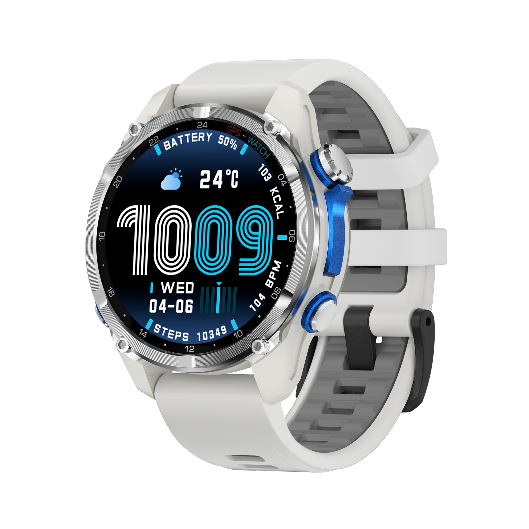 Rogbid Apex HD GPS Smartwatch- Military-Grade Durability, 5ATM Waterproof & 500mAh Long-Lasting Battery