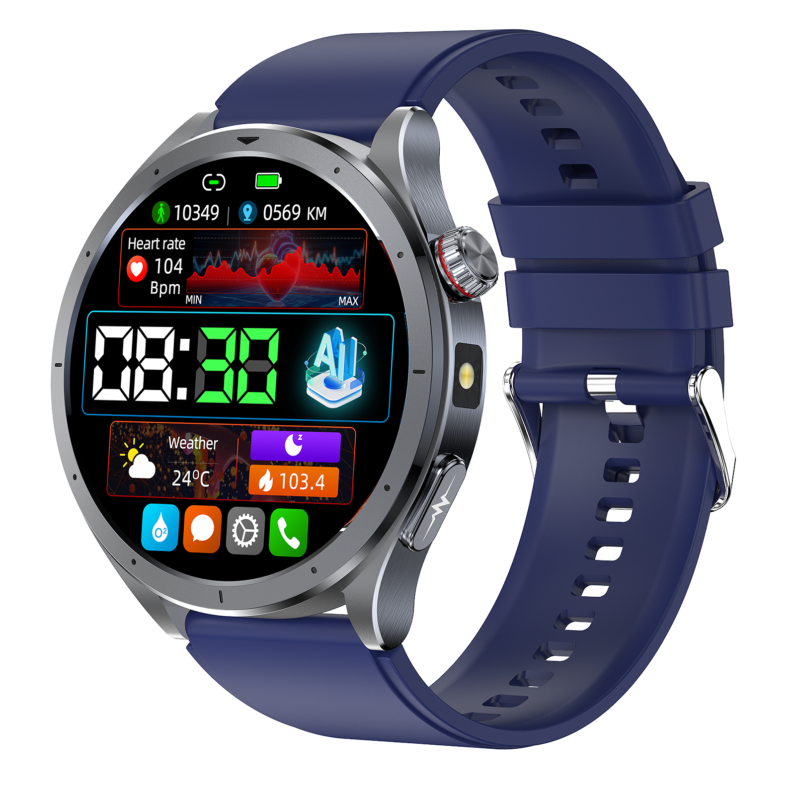 Rogbid Rowatch 11S- ECG Smartwatch with LED Flashlight