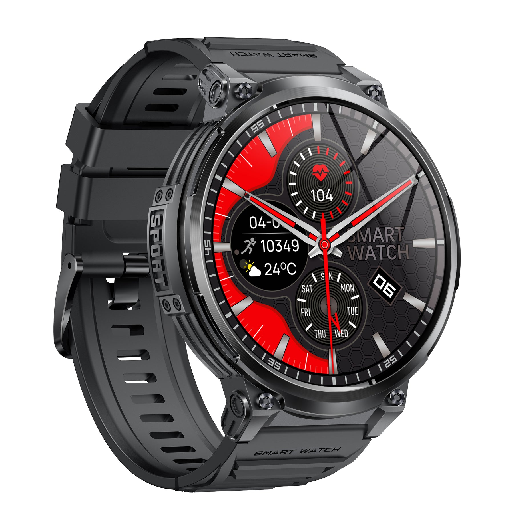 Rogbid Military Outdoor Smartwatch with large screen and 100 days standby time