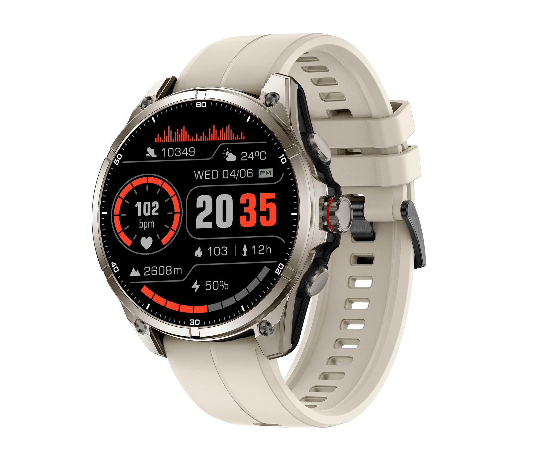 Rogbid Apex FT Dual Band GPS Smartwatch with LED Flashlight