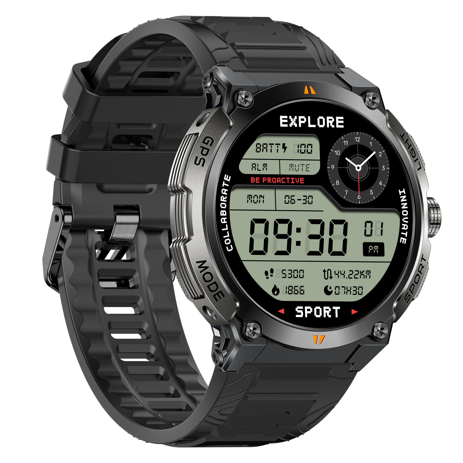 Rogbid Apex A- Rugged Dual-Band GPS Smartwatch with 6-Satellite Positioning