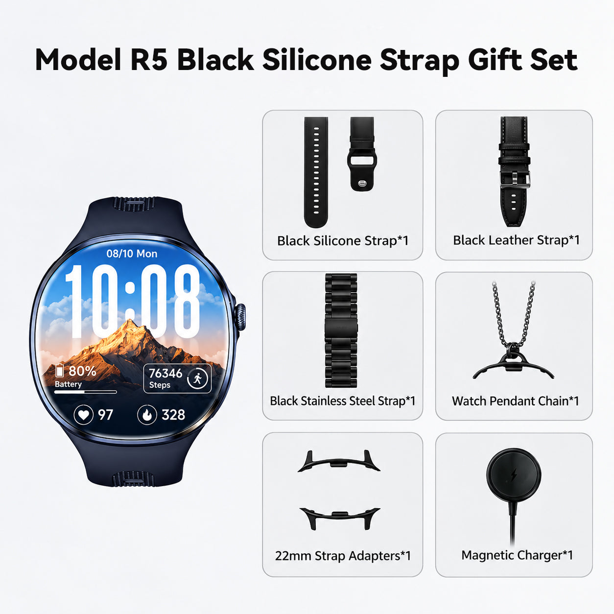Rogbid Model R5 G Android Smartwatch, 2.4-Inch AMOLED Screen, W527 Chip, Standalone SIM Connectivity and HD Camera