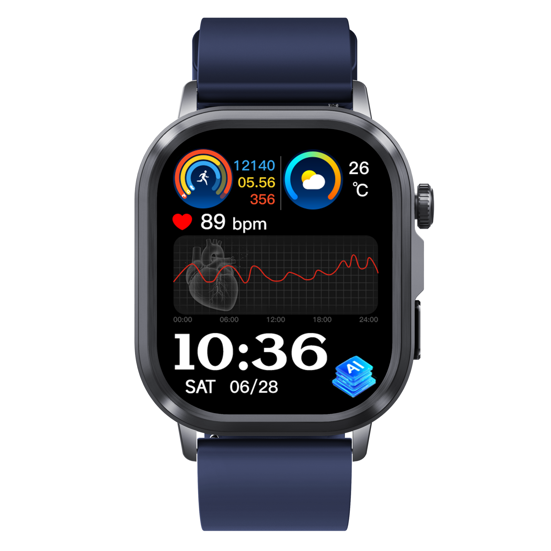 Rowatch 12S- AI Smart Watch with ECG Health Monitoring