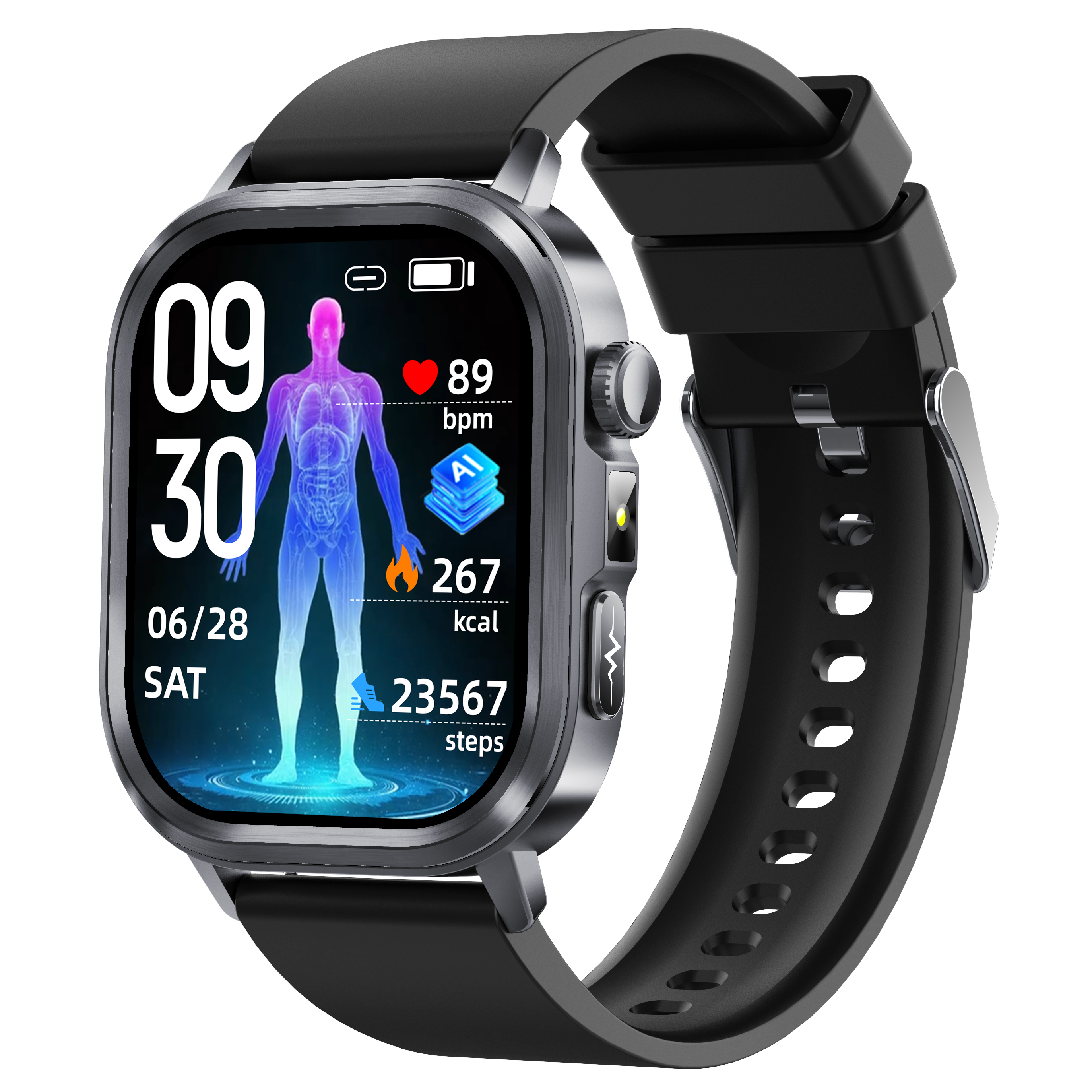 Rowatch 12S- AI Smart Watch with ECG Health Monitoring