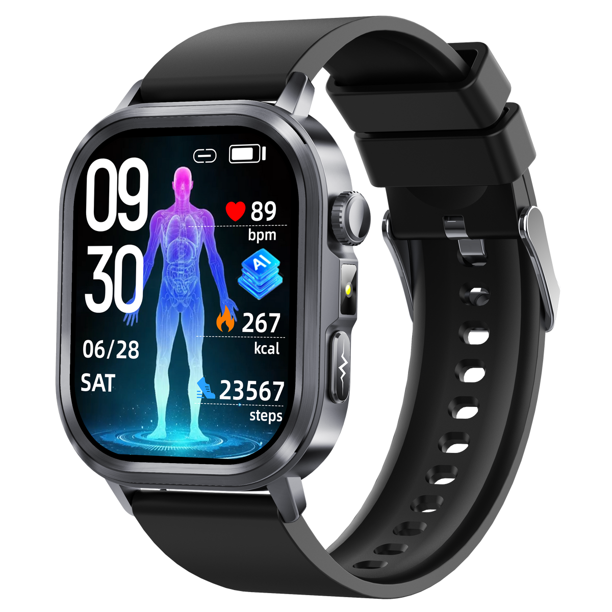 Rowatch 12S- AI Smart Watch with ECG Health Monitoring