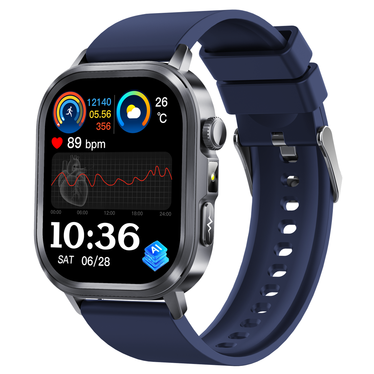 Rowatch 12S- AI Smart Watch with ECG Health Monitoring