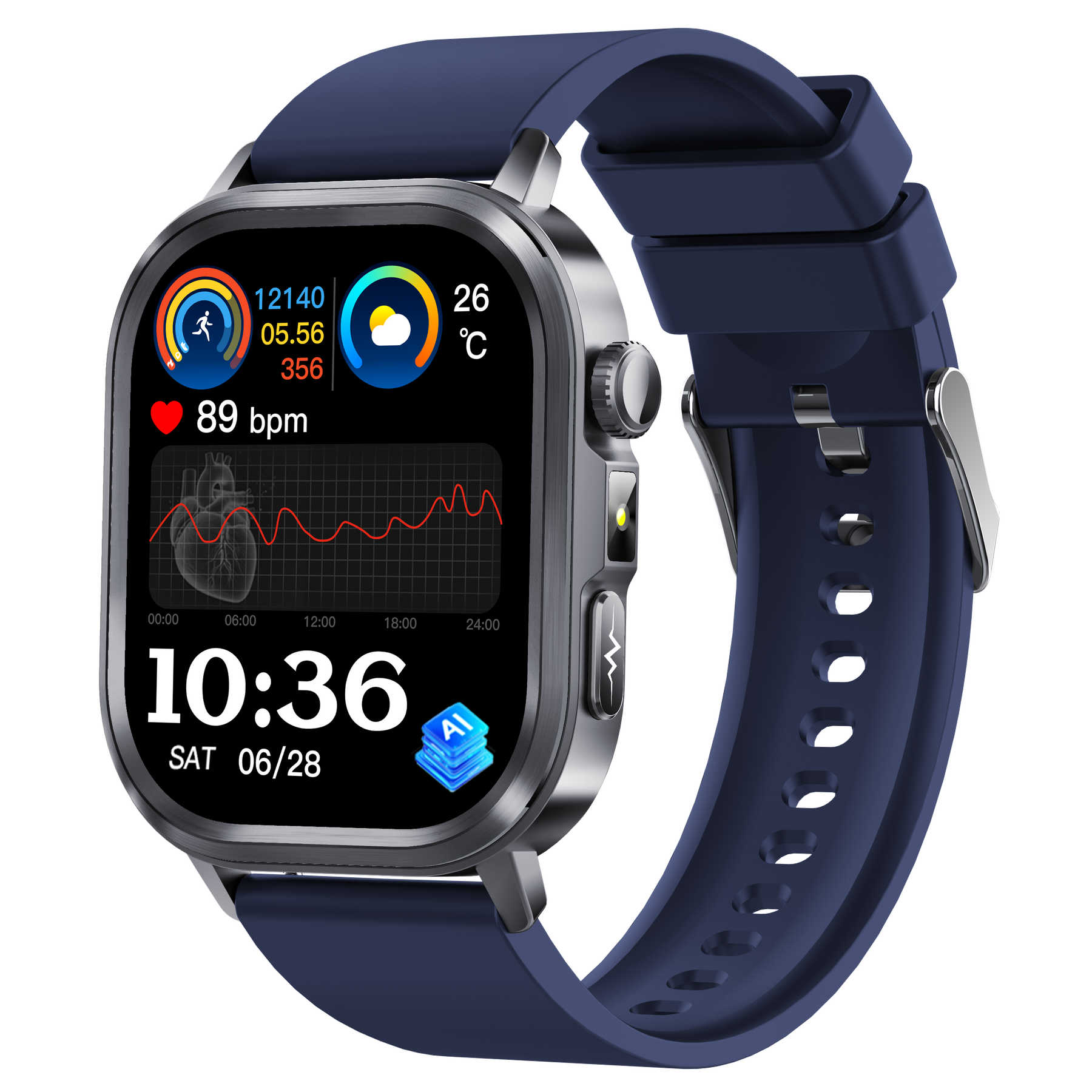 Rowatch 12S- AI Smart Watch with ECG Health Monitoring