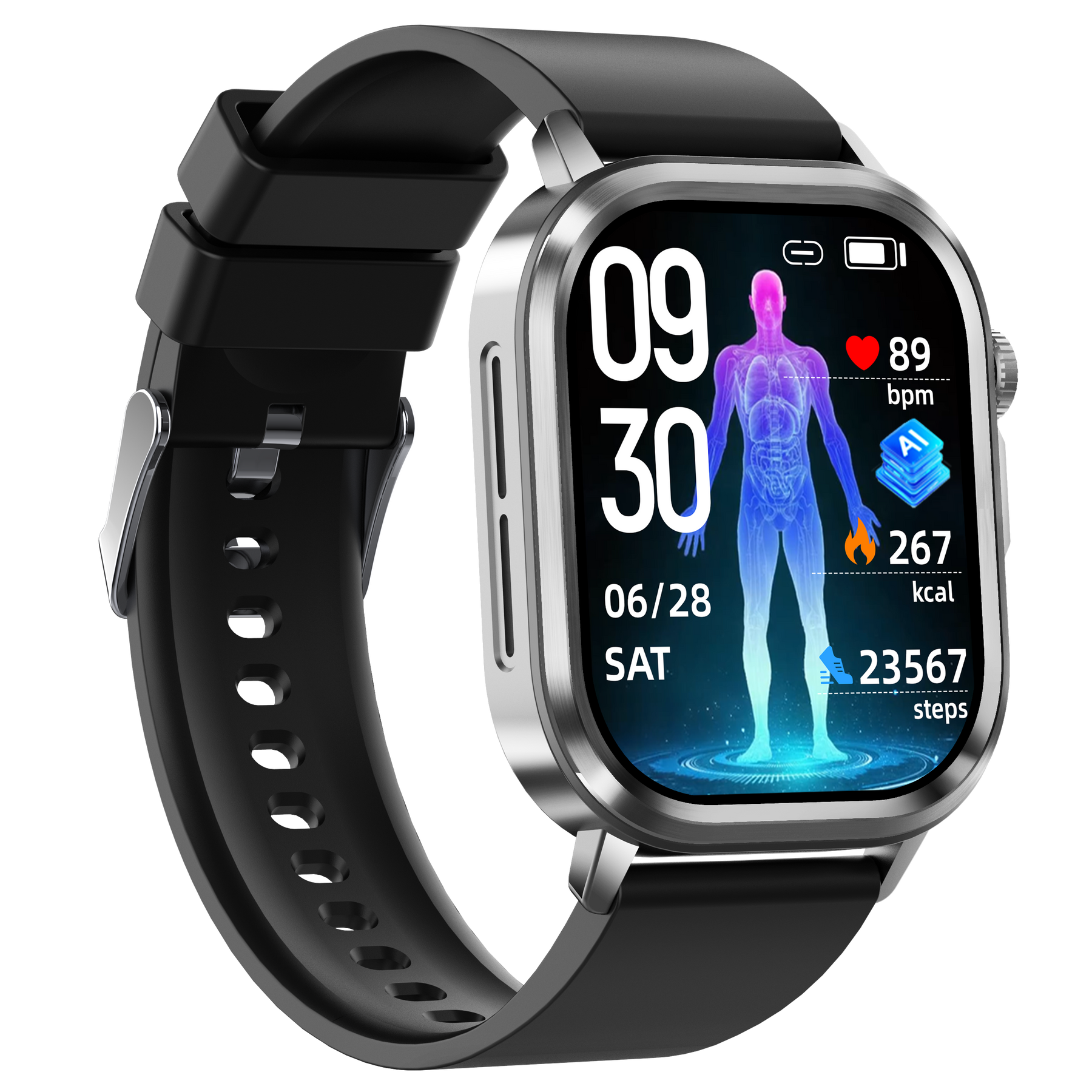 Rowatch 12S- AI Smart Watch with ECG Health Monitoring