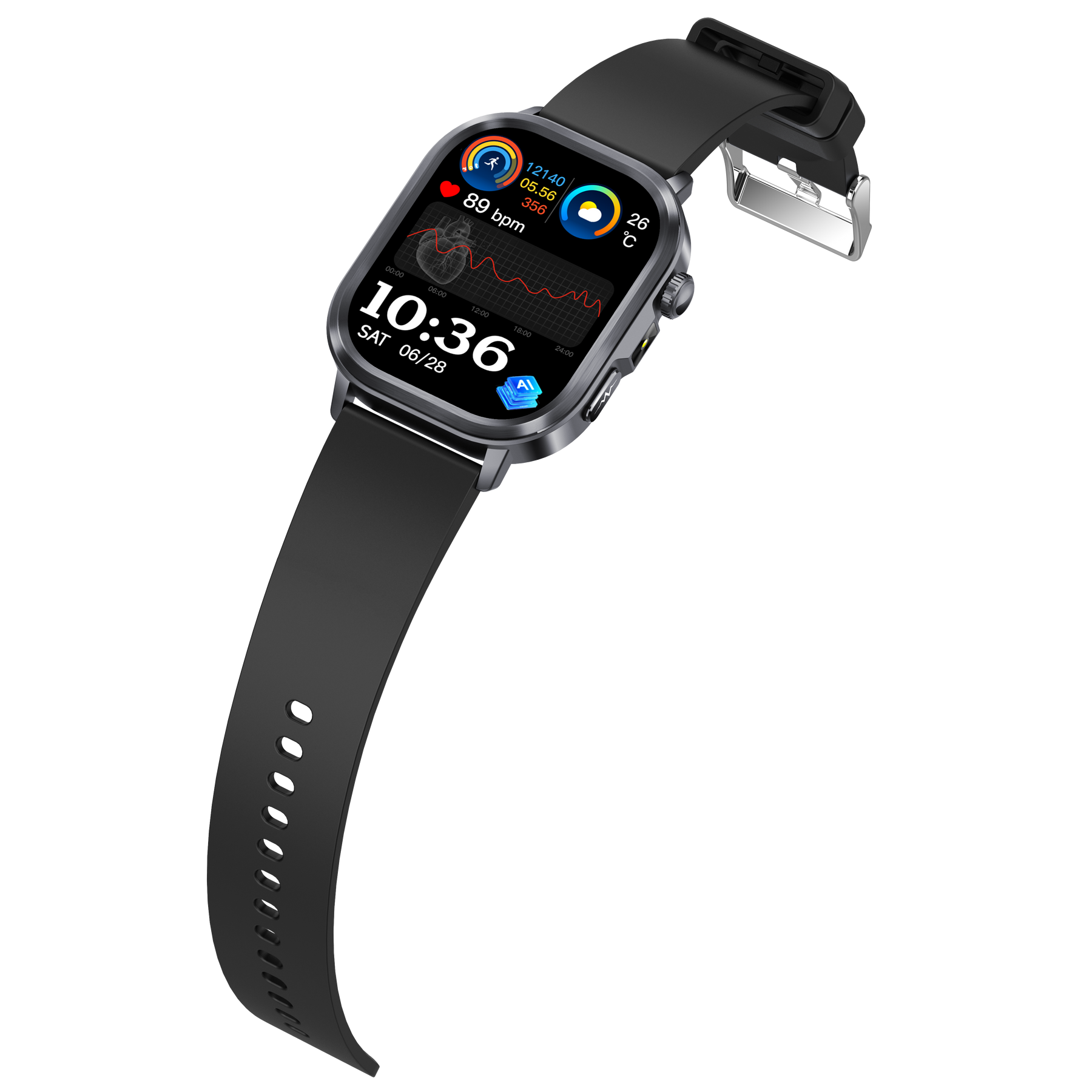 Rowatch 12S- AI Smart Watch with ECG Health Monitoring